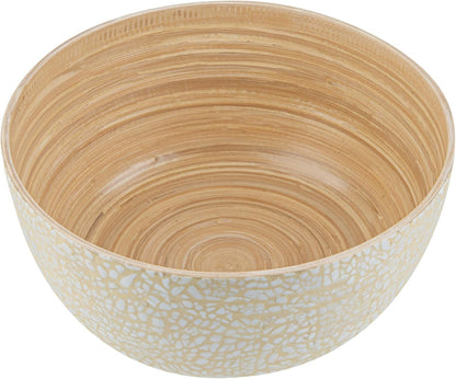 Restaurantware-Bambuddha 51 Ounce Extra Large Salad Bowl, 1 Heavy-Duty Round Salad Bowl - Sustainable, Reusable, Blue Bamboo Serving Dish, for Serving Salads, Fruits, and Appetizers
