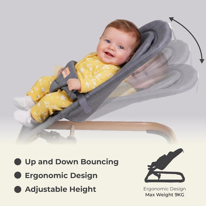 Portable Baby Bouncer Seat for Newborns | 3 Recline Positions, Safety Harness & Washable Cover