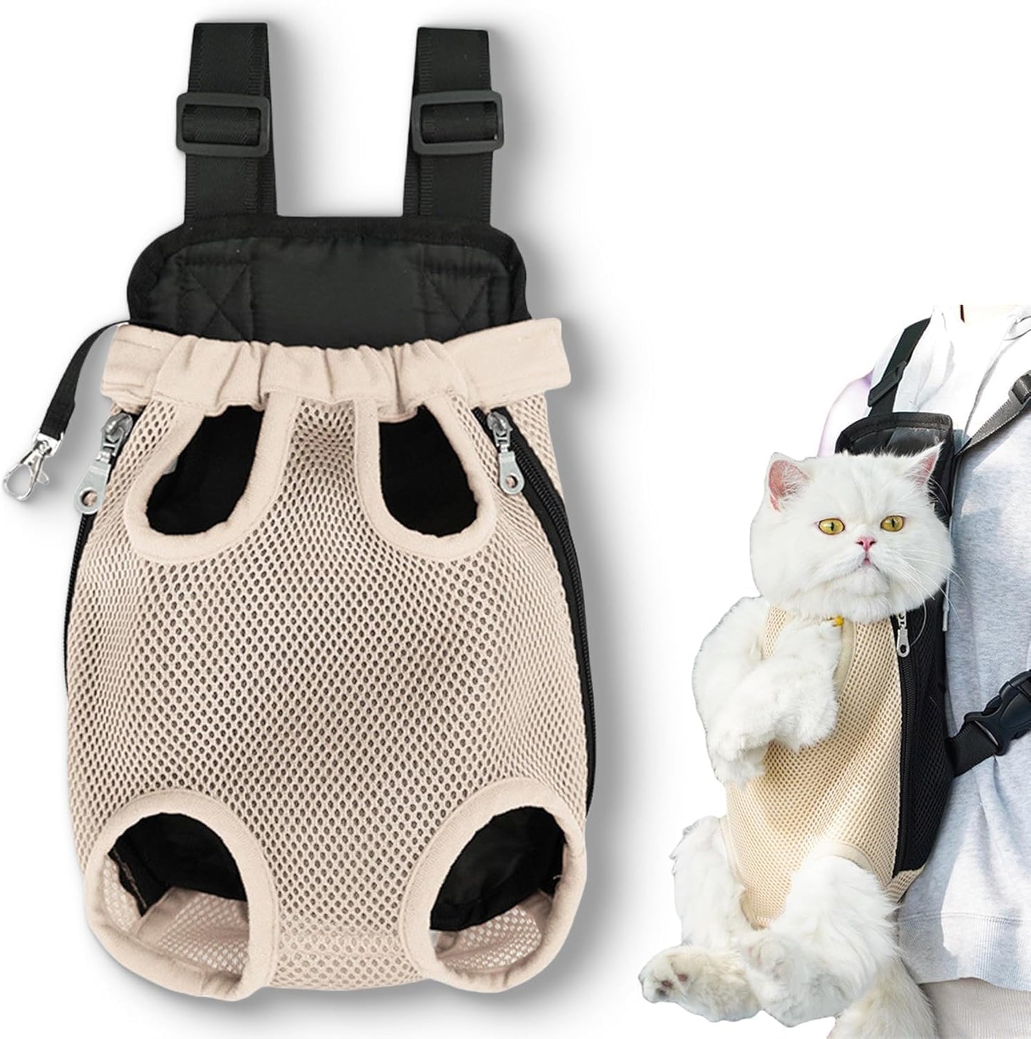 Liahelianx Pet Backpack for Dogs&Cats-Outdoor-Ready Adjustable Chest Straps,Ventilated Mesh Window&Legs-Out Design,Lightweight Travel Backpack for Hiking/Camping (Small to Medium Pets) (Pink)