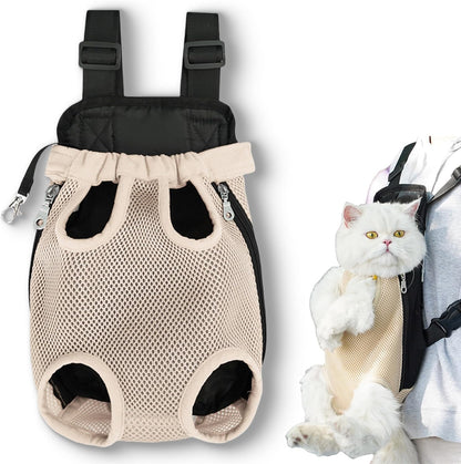 Liahelianx Pet Backpack for Dogs&Cats-Outdoor-Ready Adjustable Chest Straps,Ventilated Mesh Window&Legs-Out Design,Lightweight Travel Backpack for Hiking/Camping (Small to Medium Pets) (Pink)