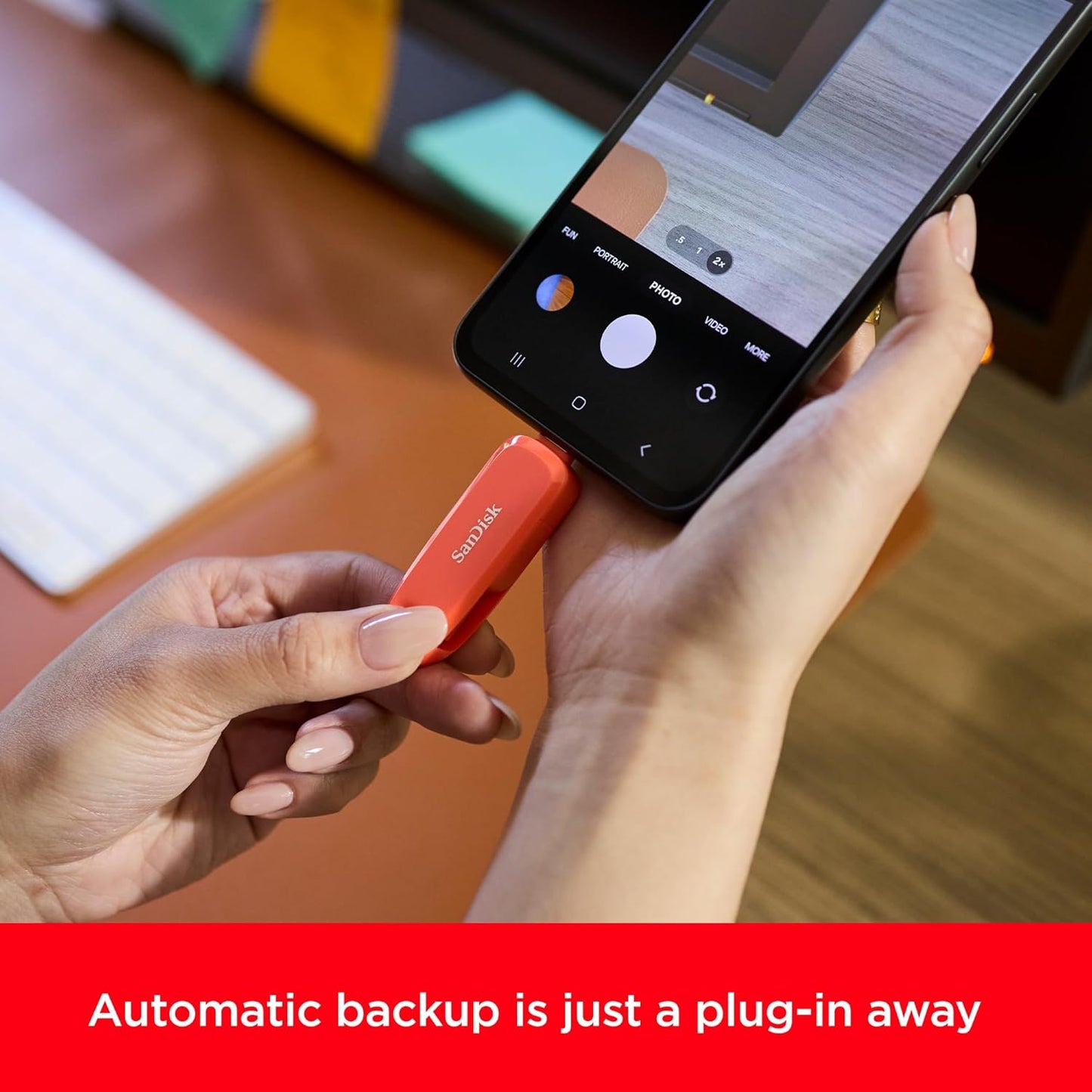 SanDisk 256GB Phone Drive for Android - The 2-in-1 USB for Smartphones, Tablets, and Computers - Thumb Drive with USB Type-C and Type-A Connectors - SDDDC6-256G-G46 - PuriLite