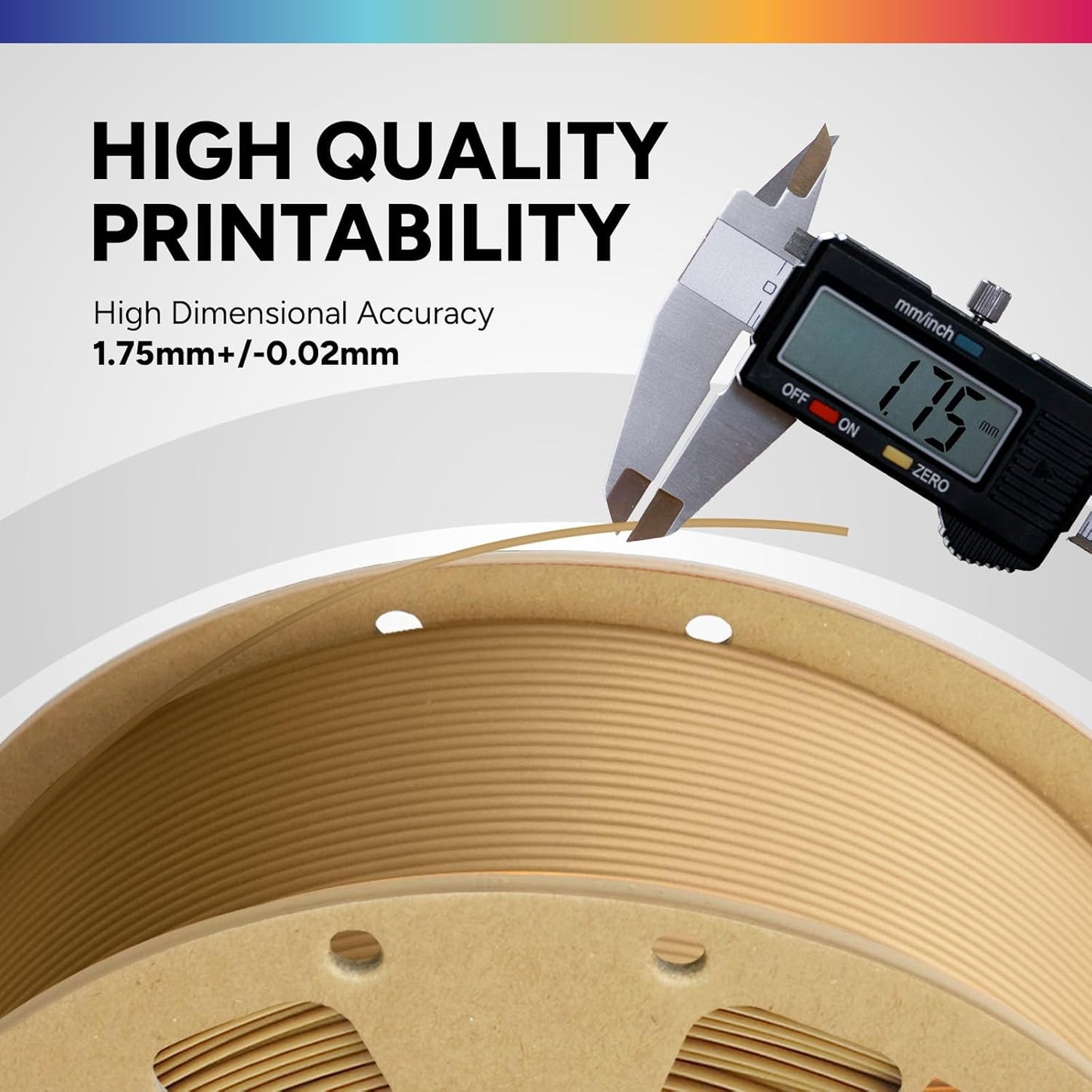 OVERTURE PLA Filament 1.75mm PLA 3D Printer Filament, 1kg Cardboard Spool (2.2lbs), Dimensional Accuracy +/- 0.02mm, Fit Most FDM Printer (Black 1-Pack)