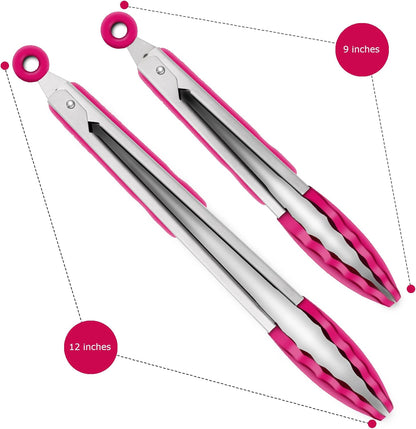 Purilite Select Silicone &amp; Stainless Steel Kitchen Tongs