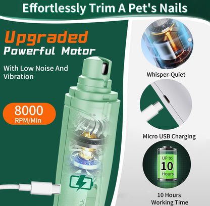 CATPICK 2-in-1 Cat Nail Clippers & Dog Nail Clippers Trimmers for Large Medium Small Dogs Cats Claw Trimmer Quick Sensor and Safety Guard USB Rechargeable with 2 LED Lights Dogs Nail Trimmer