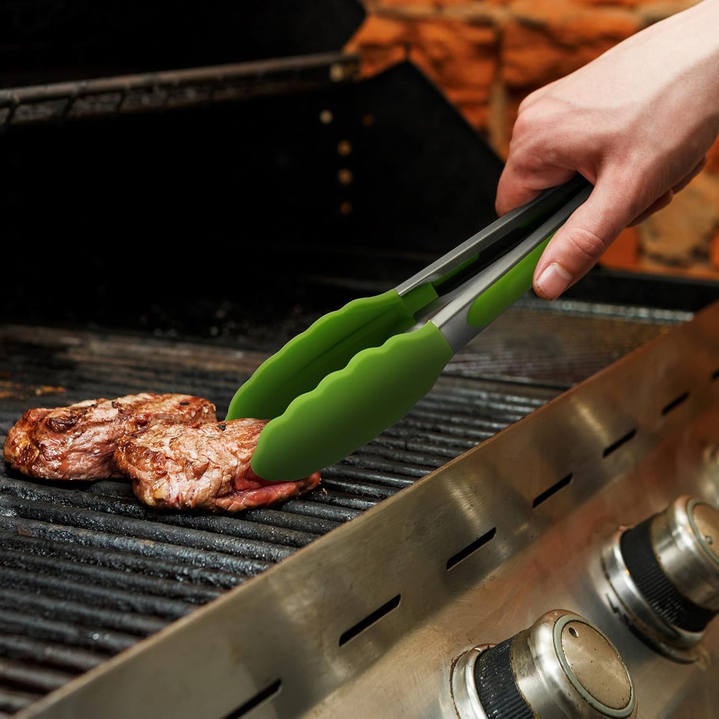Purilite Select Silicone &amp; Stainless Steel Kitchen Tongs