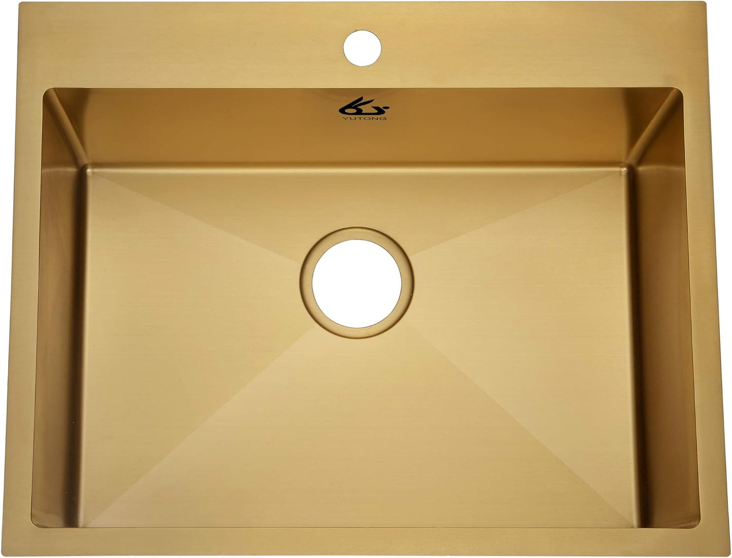 Yutong 16" x 20" Top-Mount/Drop in SS304 Stainless Steel Kitchen Black Sink Single Bowl Without Grid