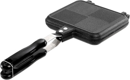 Elsjoy Hot Sandwich Panini Maker with Handle, Non-Stick Double Sided Frying Pan Grilled Sandwich Maker, Stovetop Toasted Sandwich Press for Home, Kitchen, Breakfast