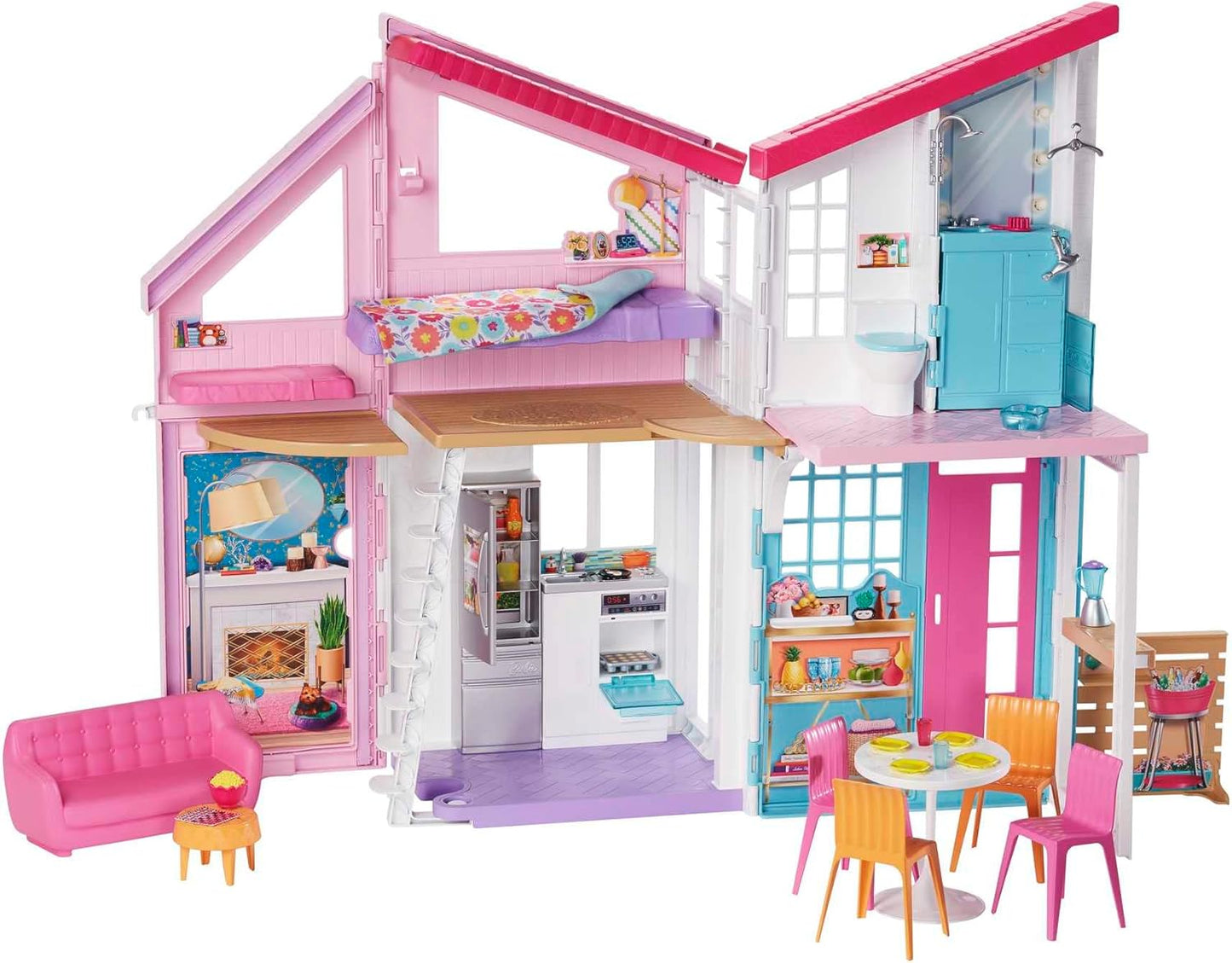Large Dollhouse Playset with 6 Rooms, Transforming Features, and 25+ Furniture Accessories for Kids Imaginative Play - PuriLite