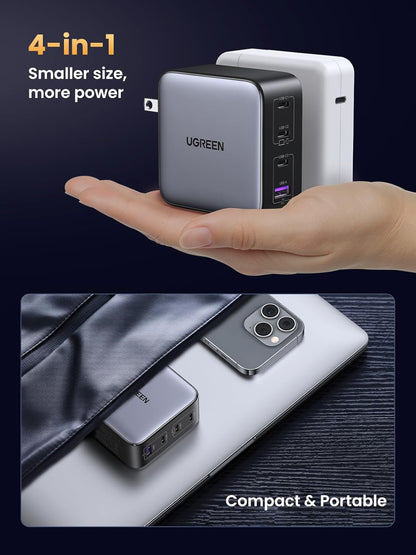 UGREEN Nexode 100W USB C Charger Block, 4-Port GaN Charger Block Fast Charger Compatible for MacBook Pro/Air, iPad Pro, Dell XPS, Galaxy S23/S22, iPhone 15/14/13 Series, Pixel, Steam Deck and More