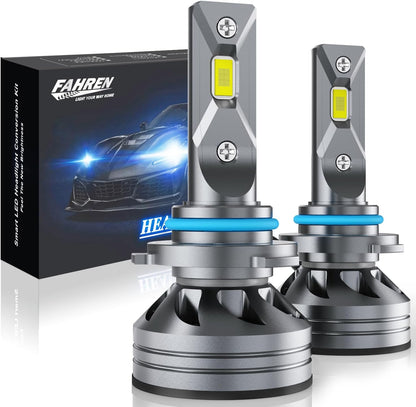 FAHREN H11 H9 LED Headlight Bulbs, 40000LM Super Bright H11 LED Bulb with Canbus Driver, 360° Adjustable Light Angle Halogen Replacement Kit, 6500K White IP68 Waterproof, Pack of 2