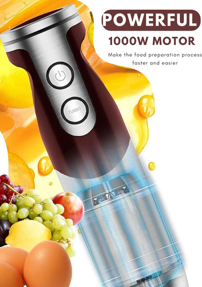MEGAWISE new Hand Blender Series Only one Hand Blender,no attachments,12-Speed,Includes Powerful Blender Stick- Easy to Clean and Perfect for Smoothies, and More (Black)