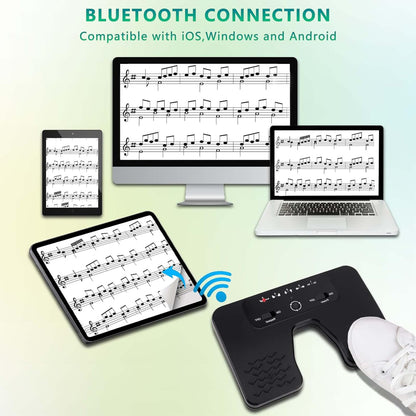 Yueyinpu Wireless Foot Pedal Hands-Free Music Page Turner for Tablets Smartphones Rechargeable Anti-Skid Pad (Classic)