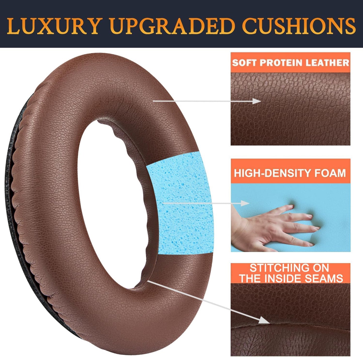 SoloWIT Earpads Cushions for Bose Headphones, Replacement Ear Pads for Bose QuietComfort 15 QC15 QC25 QC2 QC35/Ae2 Ae2i Ae2w/SoundTrue & SoundLink Around-Ear Series - QC25 PL Black&Blue