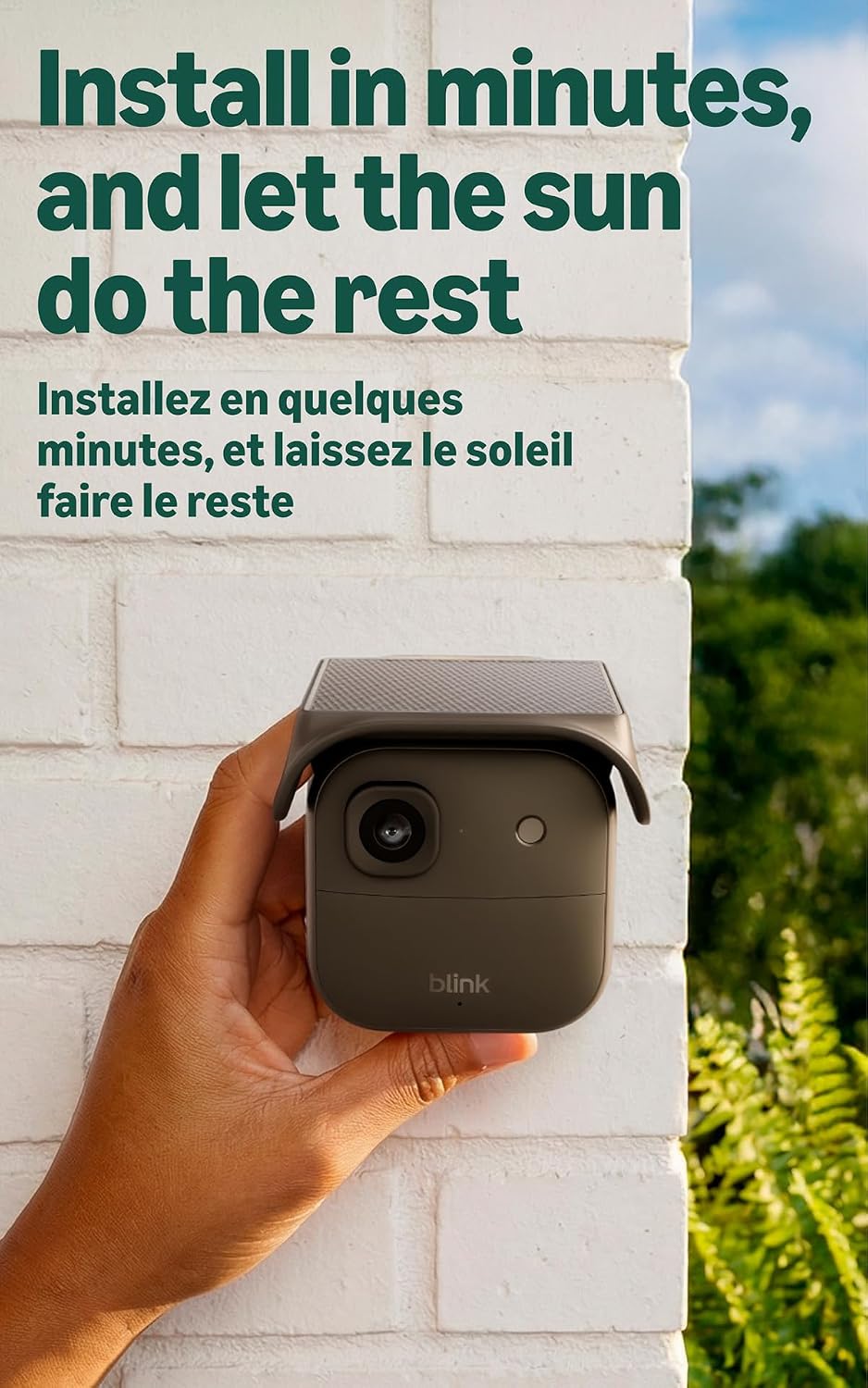 Blink Solaris 2K+ (newest model) — Solar-powered battery smart security camera, wireless fixed solar panel, 2K video, Sync Module Included — 2 camera system (Black)