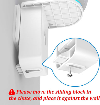PlusAcc Wall Mount for Dot 5th & Dot 4th Gen & Pop & Google Nest Mini - Upgraded Alexa Dot 5th/Dot 4th Gen Outlet Holder Stand Shelf Accessories with Cable Management, No Drilling Required (White)