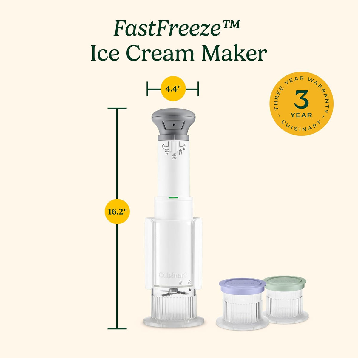Cuisinart Ice Cream Maker, 5-in-1, 3 Half-Pint Mixing Cups