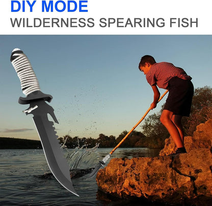 CLYZSTU Hunting Knife,Fixed-Blade Hunting Knives Multifunctional Survival Knife,5.7 Inch Blade Strong and Sharp Stainless Steel with Nylon Sheath For Outdoor Hunting Camping Fishing Hiking Self Defenses Field Survival S006B