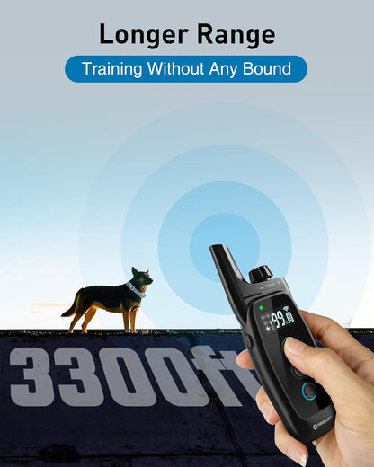 ABBIDOT Shock Collar, 3300Ft Dog Training Collar, 5 Training Modes Dog Shock Collar with Remote, Waterproof Rechargeble Security Lock E Collar for Small Medium Large Dogs