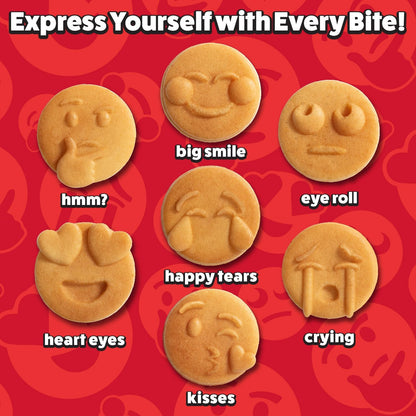 Mini Emojis Waffle Maker - Create 7 Adorable Emoji Waffles or Pancakes with Electric Non Stick Waffler Iron - Featuring a Kiss Face, Heart Eyes, Smile Expressions & More - Fun for Kids