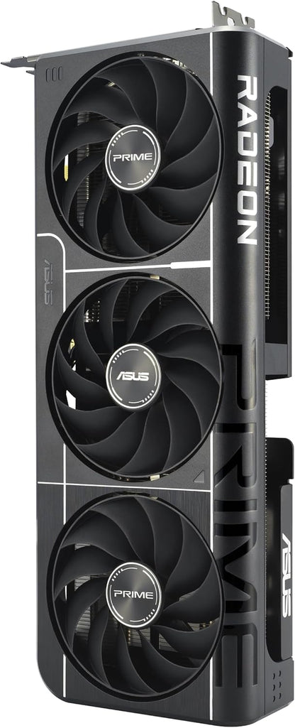 ASUS Prime Radeon™ RX 9060 XT 16GB GDDR6 OC Edition Graphics Card (PCIe 5.0, HDMI/DP 2.1, 2.5-Slot Design, axial-tech Fans, Dual Ball Fan Bearings, Dual BIOS, ASUS GPU Guard)