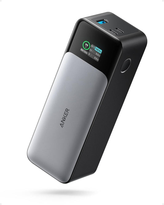 Anker Power Bank, 24,000 mAh 3-Port Portable Charger with 140W Output, Smart Digital Display, Compatible with iPhone 15/15 Plus/15 Pro/15 Pro Max, iPhone 14/13 Series, Samsung, MacBook, Dell, AirPods - PuriLite