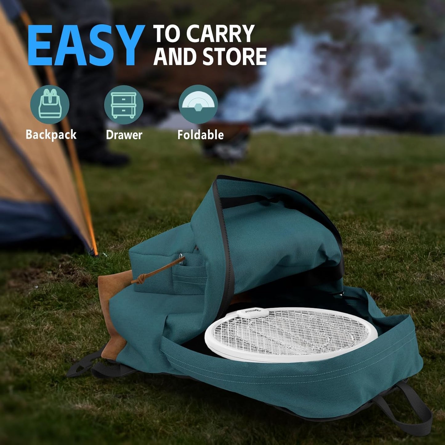 2 in 1 Electric Fly Swatter, 4000V Foldable Bug Zapper Racket, Rechargeable Mosquito Racket with UV Light Trap, Electronic fly zapper with 3 Layer Safety Mesh for Indoor and Outdoor, USB C, Dual Modes