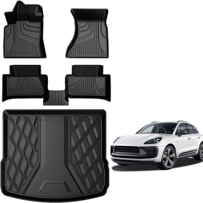 AOMSAZTO Floor Mats & Trunk Mat for 2024 2025 Chevy Equinox EV (Non Fuel),TPE All Weather Protection 2 Rows Car Floor Liners with Cargo Liner for Chevrolet Equinox EV (Non Fuel)