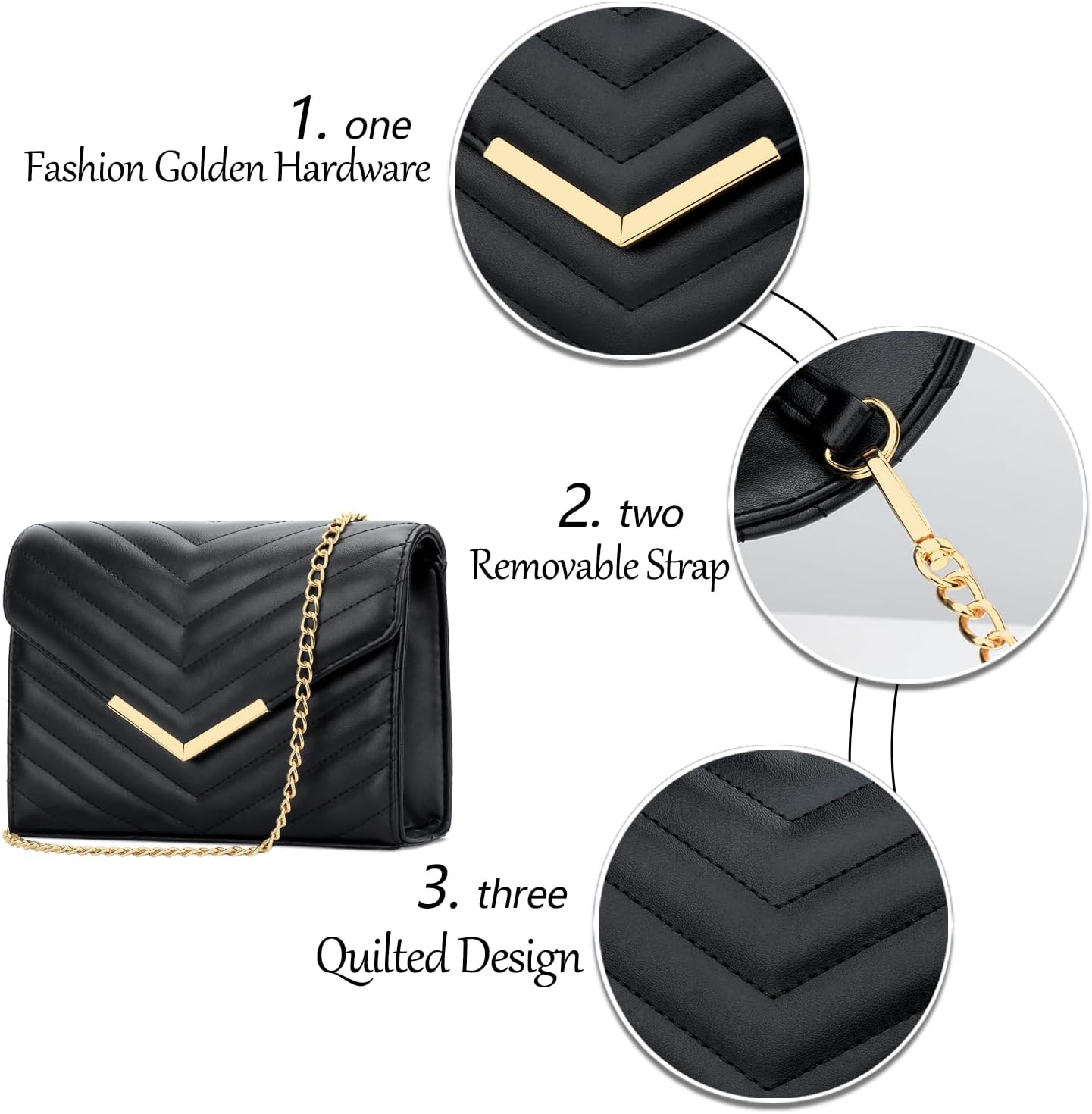 KKXIU Women Formal Vegan Leather Evening Envelope Clutch Purses and Handbags for Party Wedding Prom Bridal - PuriLite