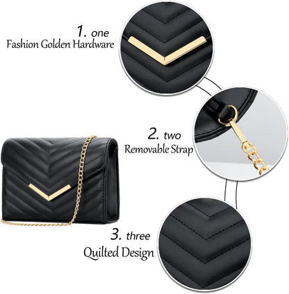 KKXIU Women Formal Vegan Leather Evening Envelope Clutch Purses and Handbags for Party Wedding Prom Bridal - PuriLite