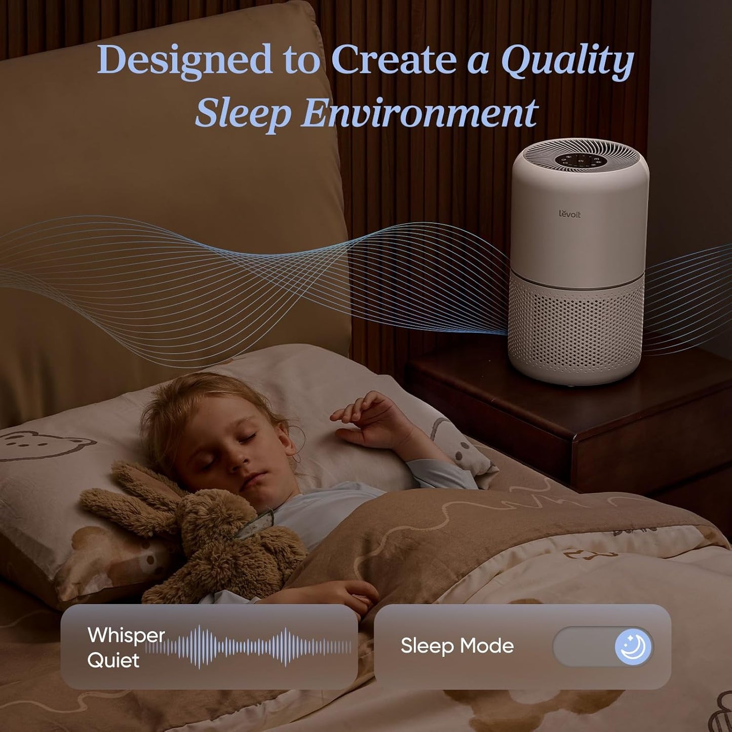 LEVOIT Air Purifiers with Washable Filters for Large Room Bedroom Home, Smart WiFi Air Quality Monitor, HEPA Sleep Mode and Auto Mode, Removes Pet Hairs, Allergies, Pollen, Smoke, Dust, Vital100S