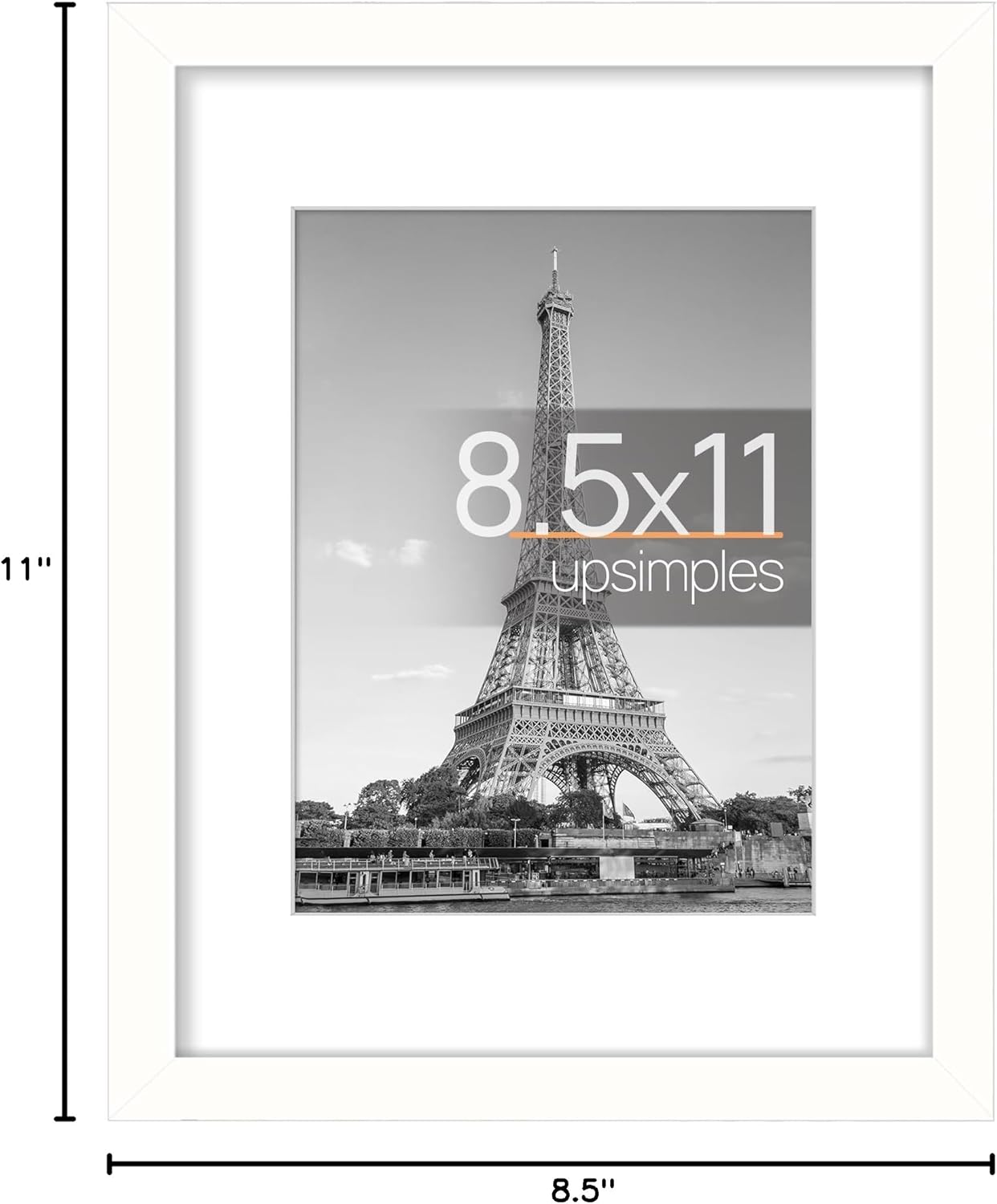 upsimples 11x14 Picture Frame, Display Pictures 8x10 with Mat or 11x14 Without Mat, Wall Hanging Photo Frames, Black