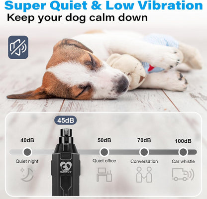 Casfuy 6-Speed Dog Nail Grinder Newest - Super Quiet Pet Nail Grinder Rechargeable Electric Dog Nail Trimmer Professional Paws Grooming & Smoothing Tool for Large Medium Small Dogs (Bright Blue)