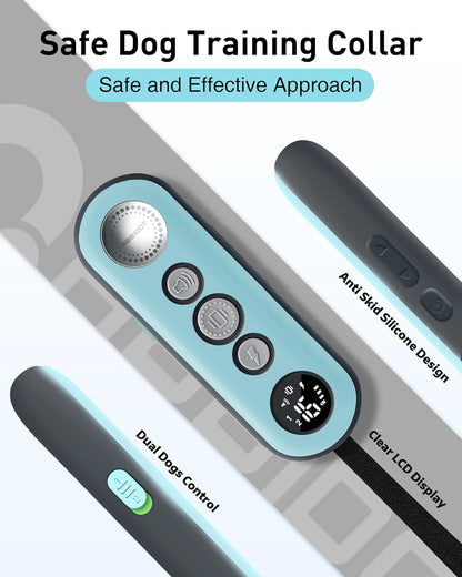 ABBIDOT Shock Collar (8-120 lbs) - Small Size Dog Training Collar with Remote Waterproof Rechargeable Dog Shock Collar with Remote E Collar for Small Medium Large Dogs
