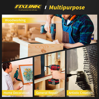 Wood Screws Assortment Kit, FIXLINK 240 PCS High Hardness Flat Head Wood Screws Set, Phillips Drive Screws, Contain 15PC Drywall Anchor and 8 Size (2-1/2”,2”,1-1/2”,1-1/4”,1”,3/4”,5/8”,1/2”), Black
