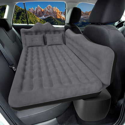 Car Air Mattress, Inflatable SUV Truck Air Mattress Back Seat Camping Bed Thickened Car Sleeping Pad for Travel, Car Bed SUV Mattress with Car Air Pump 2 Pillows