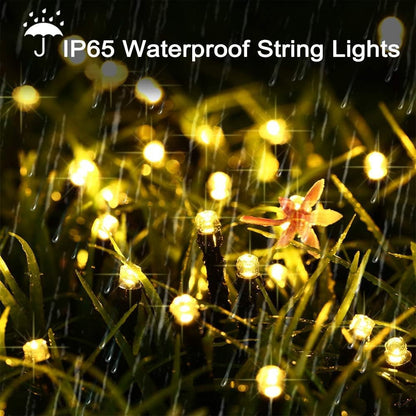 Solar String Lights Outdoor, 2 Pack 33ft 100 LED Solar Fairy Lights 8 Modes Waterproof Xmas Lights for Garden, Patio, Home, Party, Wedding, Holiday, Tree, Outdoor Decor (Warm White)