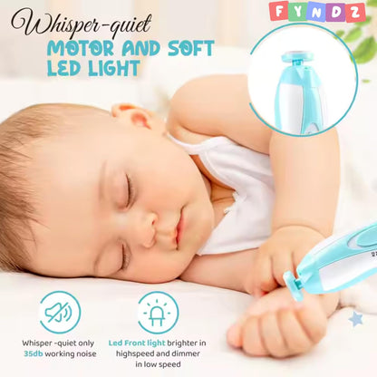 Baby Electric Nail Trimmer, No Sharp Claws Hurt, 6 in 1 Safety Cutter Trimmer Clipper for Toes and Fingers-BLUE