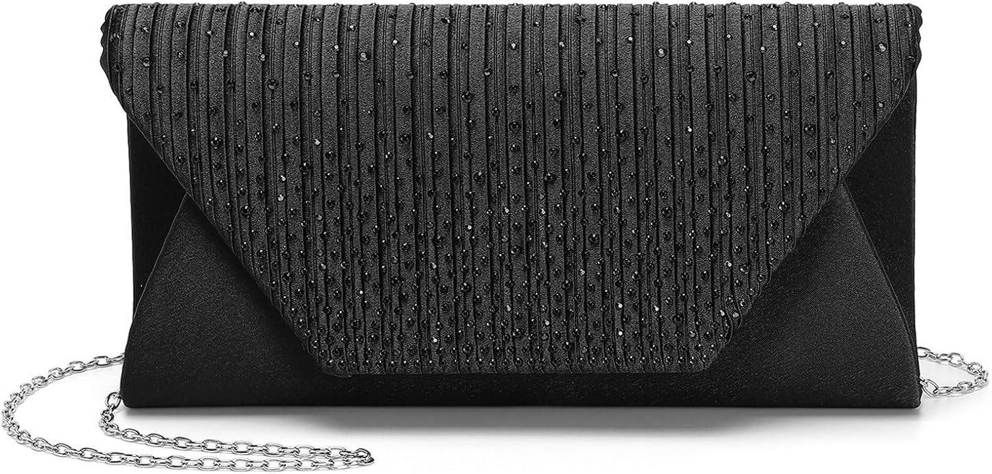 DTGN Evening Bags Clutch Purses for Women Formal, Purse Handbag Crossbody Bag Rhinestone Shoulder Bag for Wedding Party