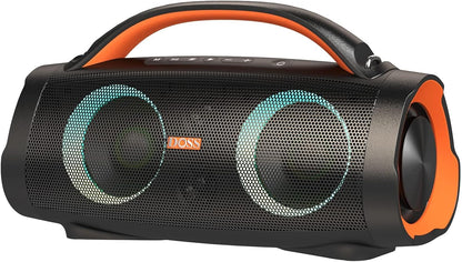 DOSS Extreme Boom Pro Bluetooth Speaker with 100W Stereo Sound, Rich Bass, 20H Playtime, Mixed Color Light, IPX6 Waterproof Haut parleur for Camping, Beach, Outdoor-Orange