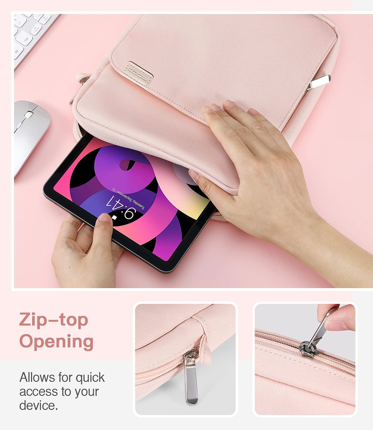 MoKo 13.3-14 Inch Laptop Sleeve Bag Fits MacBook Pro M3/M2 14" 2023, MacBook Pro 13" M2, New MacBook Air 13.6" M3/M2 2024/2022,Tab S8 Ultra 14.6",Handle Carrying Case with Shoulder Strap, Black & Gray - PuriLite