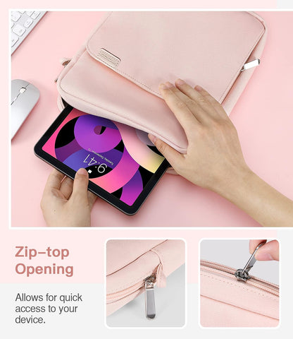 MoKo 13.3-14 Inch Laptop Sleeve Bag Fits MacBook Pro M3/M2 14" 2023, MacBook Pro 13" M2, New MacBook Air 13.6" M3/M2 2024/2022,Tab S8 Ultra 14.6",Handle Carrying Case with Shoulder Strap, Black & Gray - PuriLite