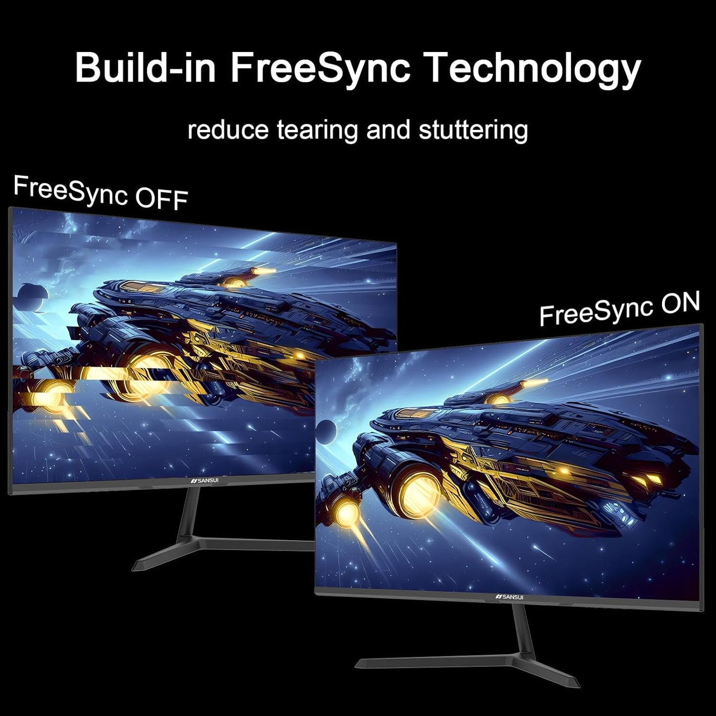 SANSUI 32 Inch Curved 240Hz Gaming Monitor with Speakers, High Refresh Rate FHD 1080P Gaming PC Monitor Curved 1500R, 1ms(MPRT), HDR, HDMI DP, Metal Stand, VESA Compatible (ES-G32C3F DP Cable Incl.)