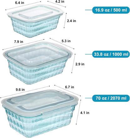 Taiuloo Set of 3 Food Storage Containers with Lids & Handle, BPA Free Plastic Meal Prep & Salad Bowl Containers To Go for Lunch, Salad Serving Bowls for Snack, Fruit, Veggie, Green