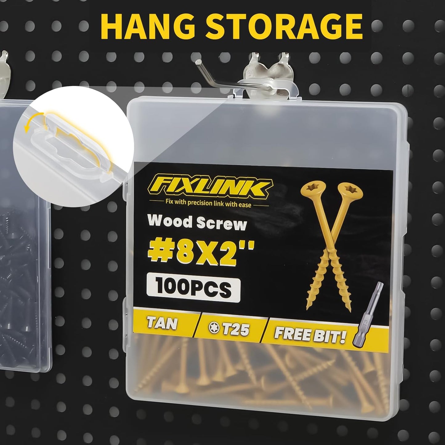 Wood Screws 3 Inch, FIXLINK Deck Screws #10 x 3, 310pcs, Epoxy Coated, T25 Star Bit Above 1500 Hour Salt Spray Coating Outdoor Decking Screws Excellent Rust Resistant for Outdoor Wood Fence