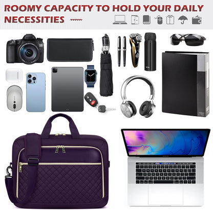 Laptop Bag 17 Inch Laptop Briefcase for Women Waterproof Computer Messenger Bag Professional Laptop Case for Business Work - PuriLite