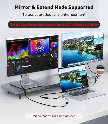 UANTIN USB C to HDMI Adapter [4K@60Hz] High-Speed USB Type-C 3.1 to HDMI 2.0 Female Converter [Thunderbolt 3/4 Compatible] for iPhone 15 Series, MacBook Pro/Air, iPad, Galaxy S8-S23, Other USBC Laptop