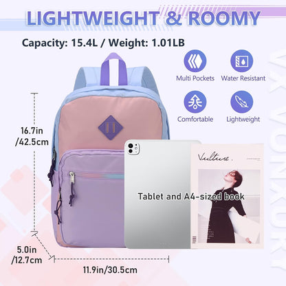 School Backpack for Kids,Lightweight Water Resistant Work Travel Backpack for Women Men Teens VONXURY