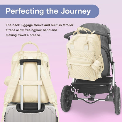 Diaper Bag Backpack, iniuniu Large Baby Bags with Diaper Pouch, Washable Changing Pad, Pacifier Case and Stroller Straps