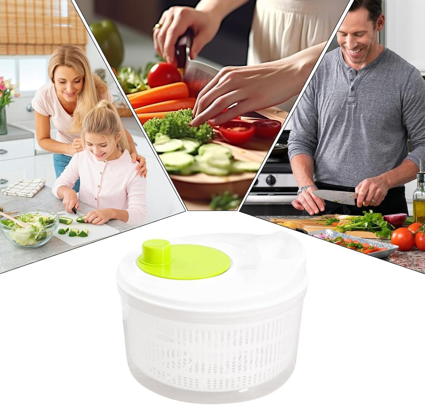Vegetable Spinner | Fruit Dryer Spinner - Salad Dryer for Washing, Spinner, and Draining Greens, Fruits, and Vegetables