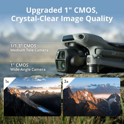 DJI Air 3S Fly More Combo (RC 2 Screen Remote Controller), Drone with 1" CMOS Wide-Angle & Medium Tele Camera for Adults, 4K/60fps, Omnidirectional Sensing & 3 Batteries for Extended Flight Time